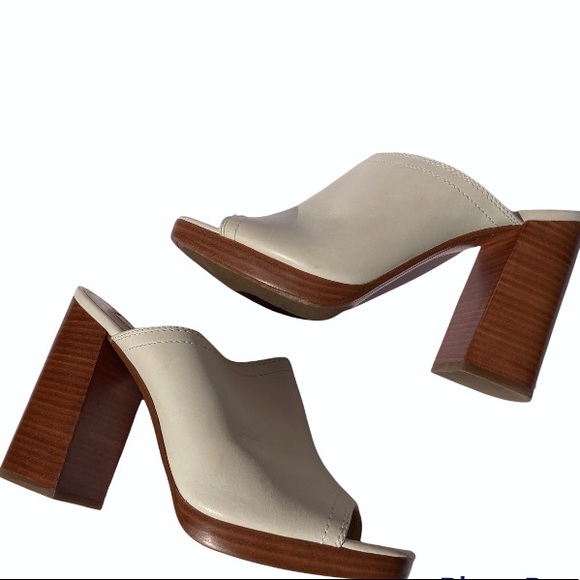 Frye Cream open toed mules with chunky heel - Picture 4 of 16